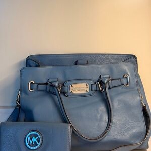 Michael Kors Slate Blue Satchel